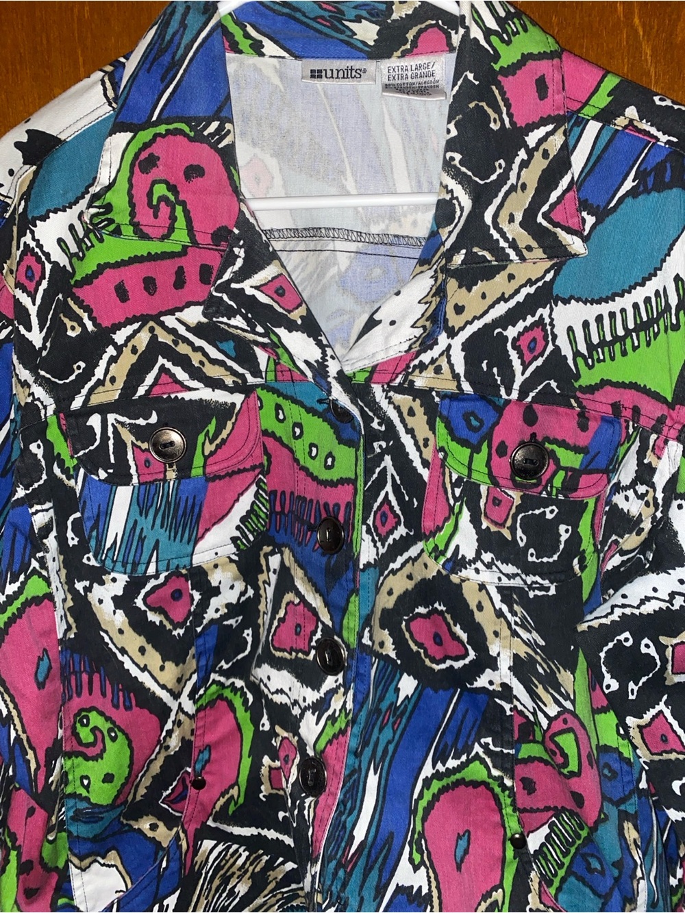 Vintage 1980’s Units Colorful Abstract Print Jacket